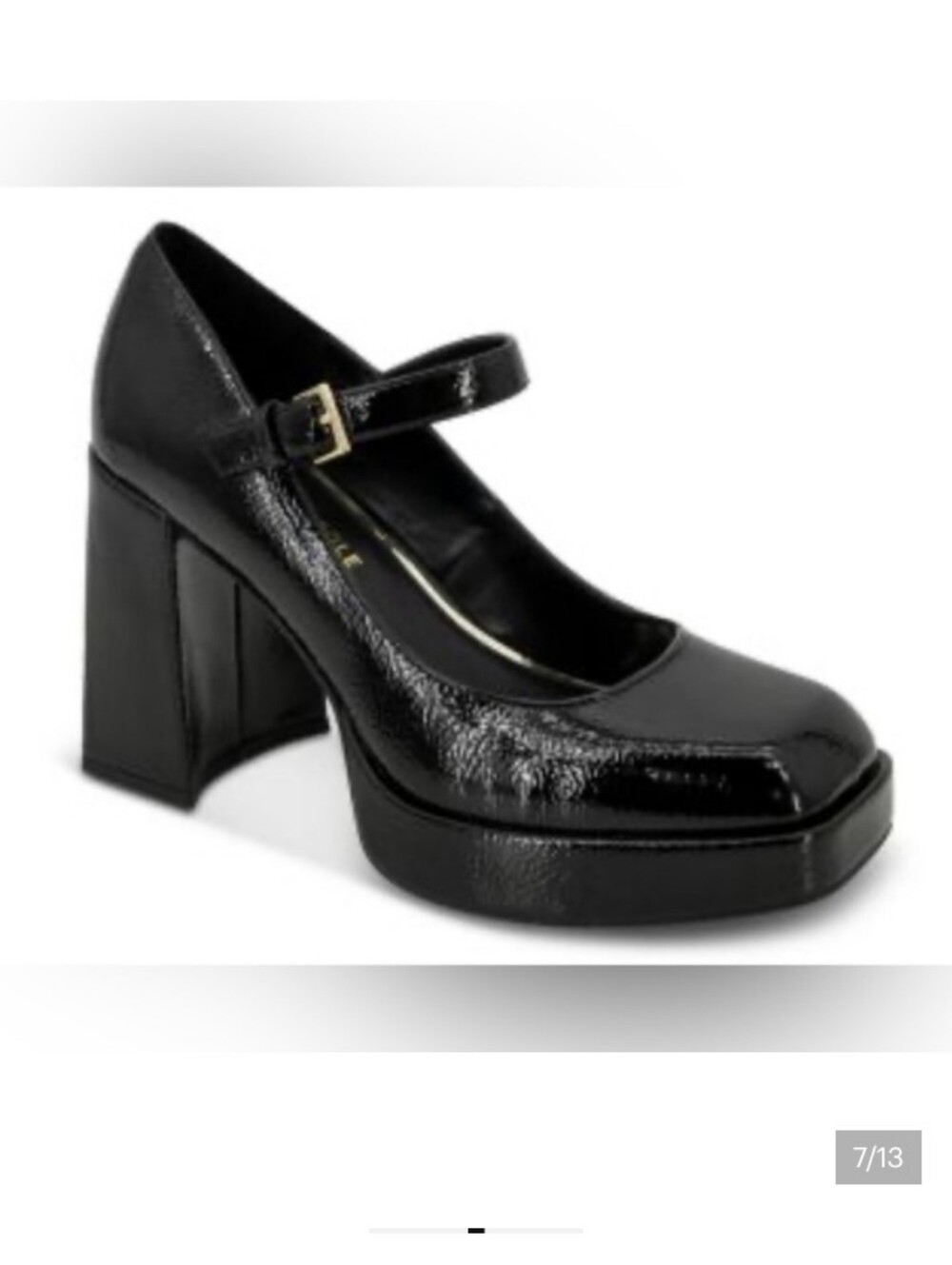 Kenneth Cole Black Patent Platform Mary Jane Pump